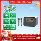 BYINTEK R90 Max 4K Projector Full HD 1080P 2200 Anis Lumens Android 11.0 WiFi 6 Auto Focus Video Home Movie Theater Projectors