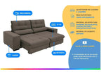 4 Seater Suede Brunello Linoforte Recliner Retractable Sofa
