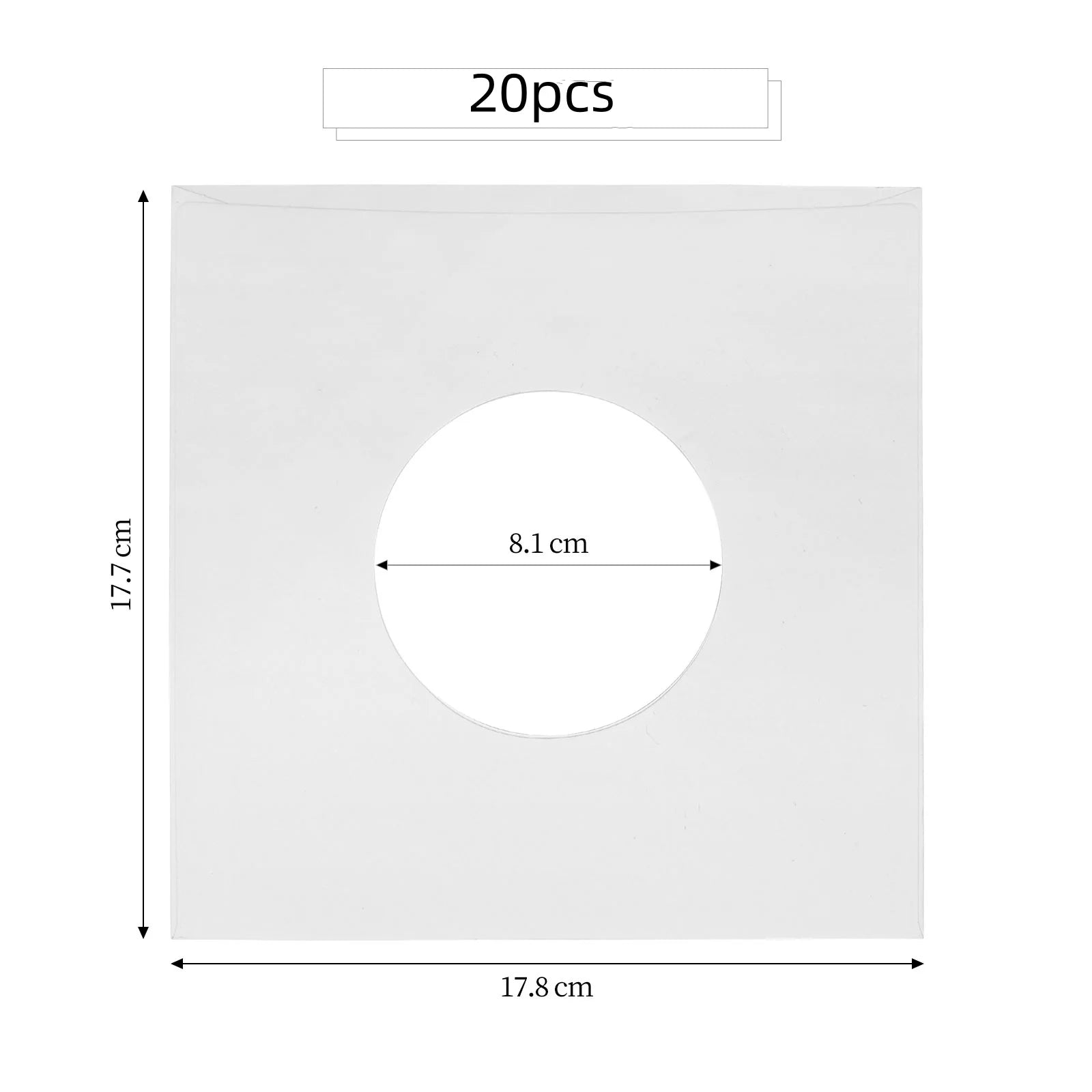 20/40Pcs 7 Inch Vinyl Record Protective Inner Sleeves ACID FREE White Kraft Paper Vinyl EP Container With Hole EP Storage Bags