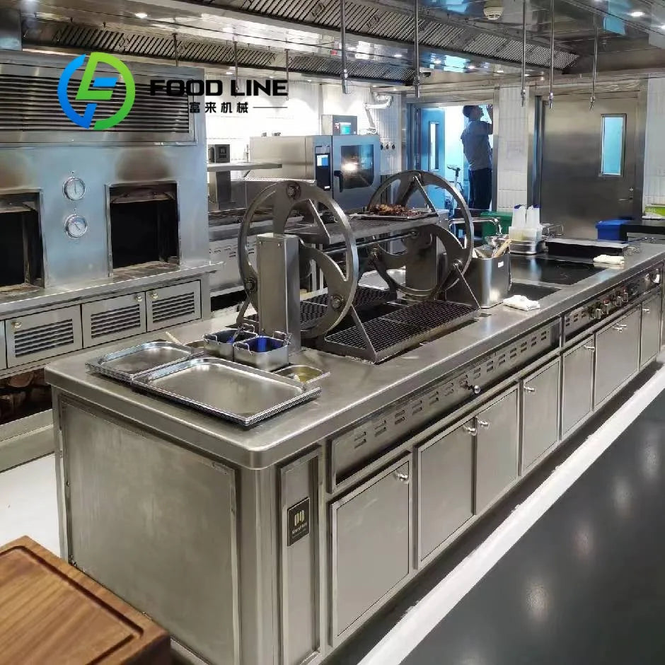 customize High End Commercial Kitchen System Smart Integrated Luxury Equipment for Hotel Restaurant Use