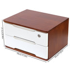 1/2/3 Tier Desktop Storage Box, Wooden Drawer Organizer with Lockable Drawers, No Assembly Required