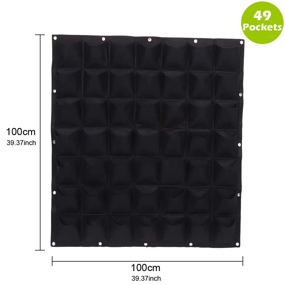 49 Pockets Hanging Planter Bags, Hanging Vertical Wall Mounted Plant Planting Grow Bags, Herb Garden Planter Outdoor Indoor Grow