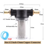 1/2" Garden Watering Hose Filter Agricultural Irrigation Impurity Prefilter Aquarium Water Pump Filter 80/250 Mesh Strainer Mesh
