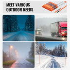 SucceBuy Driveway Markers 48 inch 0.4 inch Diameter Fiberglass Poles Snow Stakes For Parking Lots Walkways Easy Visibility