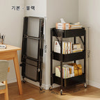 Foldable storage rack Small cart storage rack Multi story floor storage rack Kitchen snack rack Toilet mobile storage rack