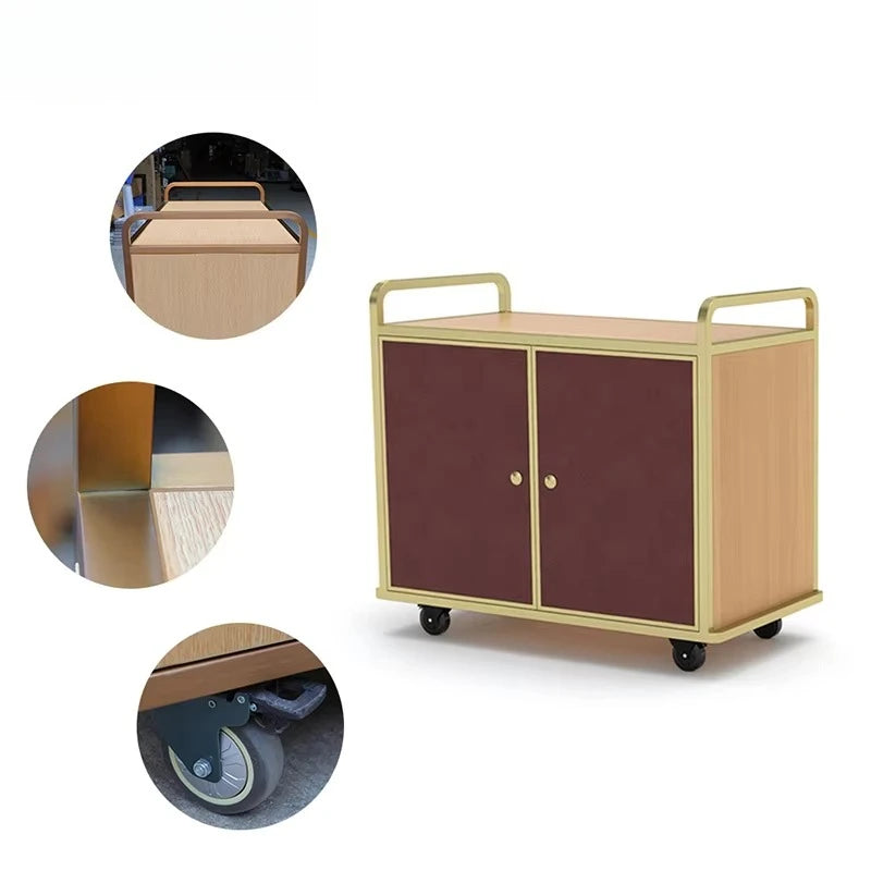 Hotel and restaurant kitchens with heating lamps, transportation and storage trucks