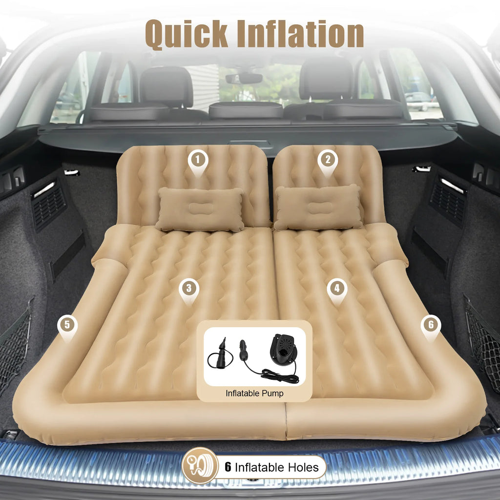 Inflatable Bed, Inflatable Mattress, Beige Mattress