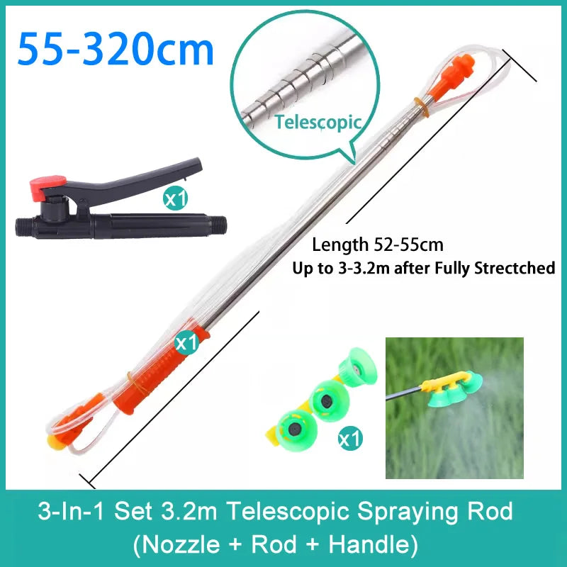 New Retractable 2.2/3.2m Spraying Rod For Hand Pressure Sprayer Outdoor Garden Pesticide Spray Tree Watering Can Accessories