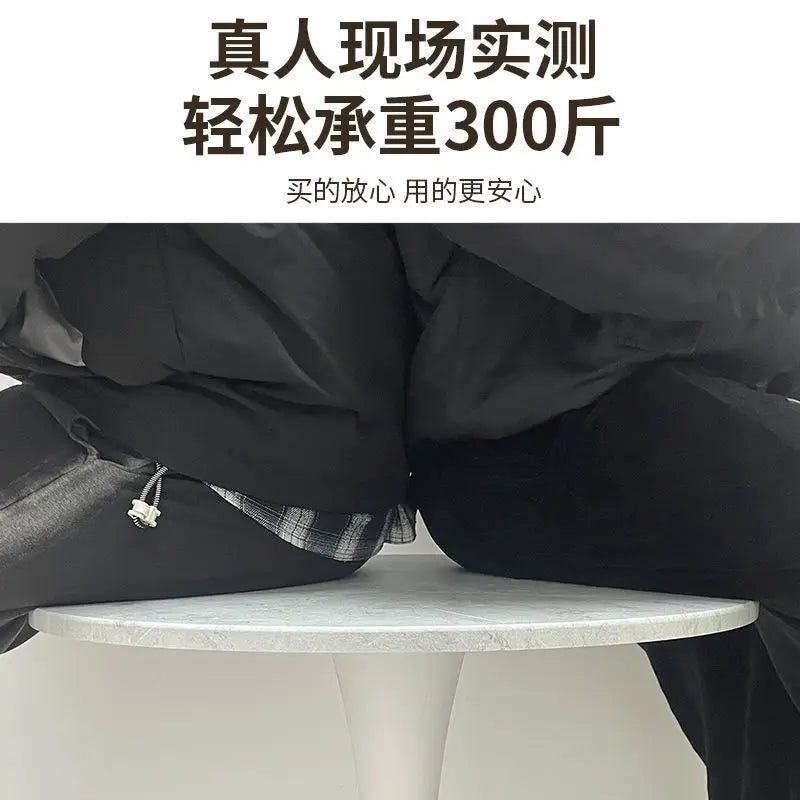 Tulip White Small Round Table Internet Celebrity Reception Negotiation  Balcony  Bedroom  Home  Milk Tea Shop Walnut  Dining