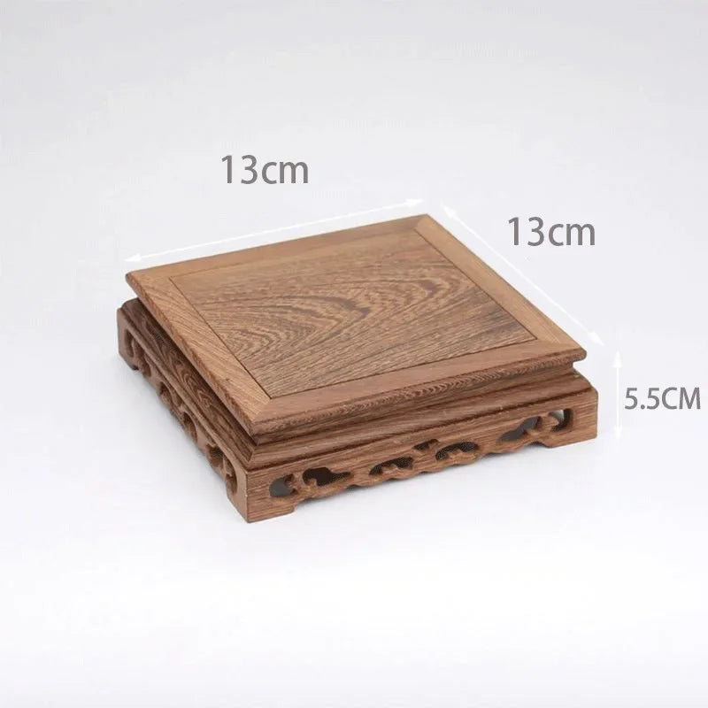 Retro Wooden Tea Tray Table Small Square Teapot Bases Bonsai Stand Bonsai Pedestal Wooden Base Vintage Furniture Home Decor