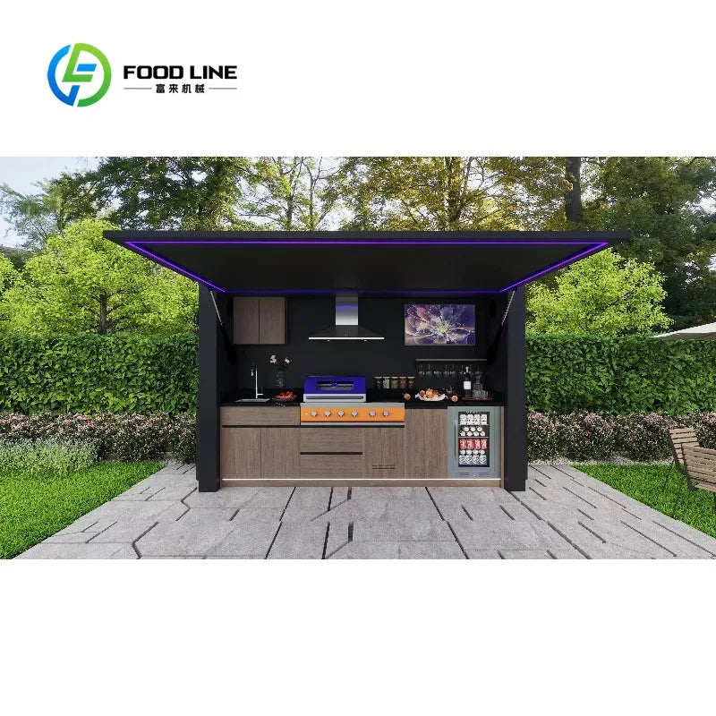 Customized Modular Stainless Steel Outdoor Kitchen Cabinet Waterproof Durable Easily Assembled for Family Backyard Barbecue
