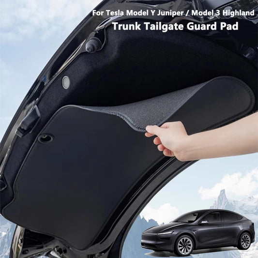 For Tesla Model Y Juniper / Model 3 Highland Trunk Tailgate Guard Pad Leather Trunk Protective Anti-dirty Pad Car Accessories