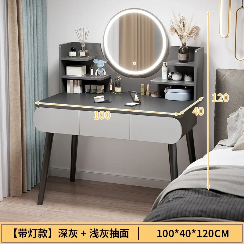 Black Girls Makeup Vanity Table Dresser Stand Drawers Storage Makeup Table Bedroom Desk Coiffeuse De Chambre Home Furniture