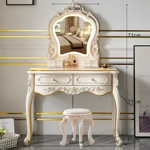 Kids Baby Wedding Dresser Table Men Beige Legs Make Up Storage Dressing Table White Drawers Penteadeiras De Maquiagem Funiture