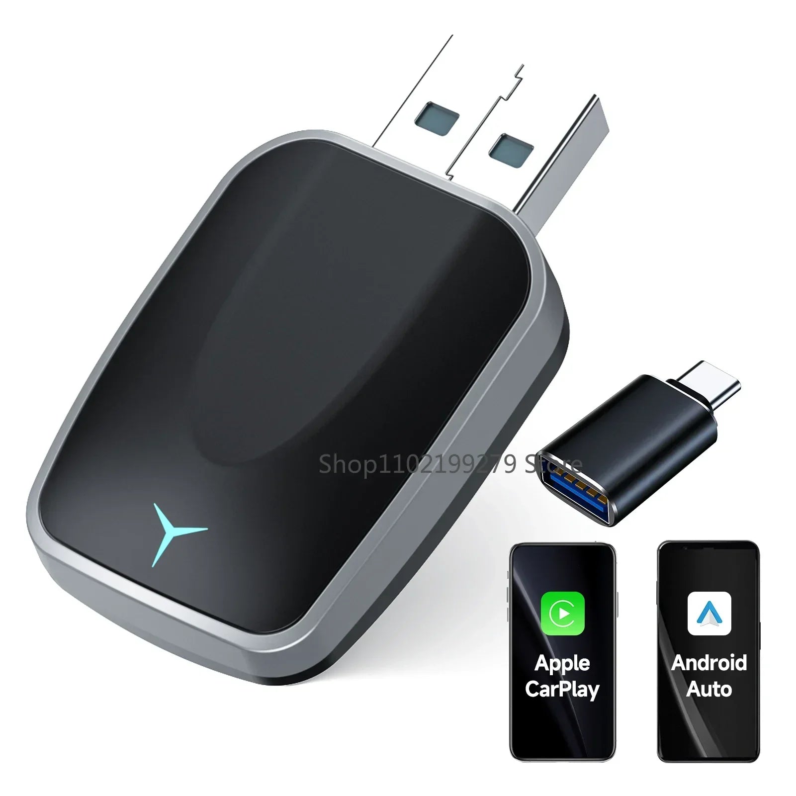 2025 NEW 2 In 1 Wireless Carplay AI Box Android Auto Plug And Play Applicable To Convert Original Car Wired Carplay To Wireless