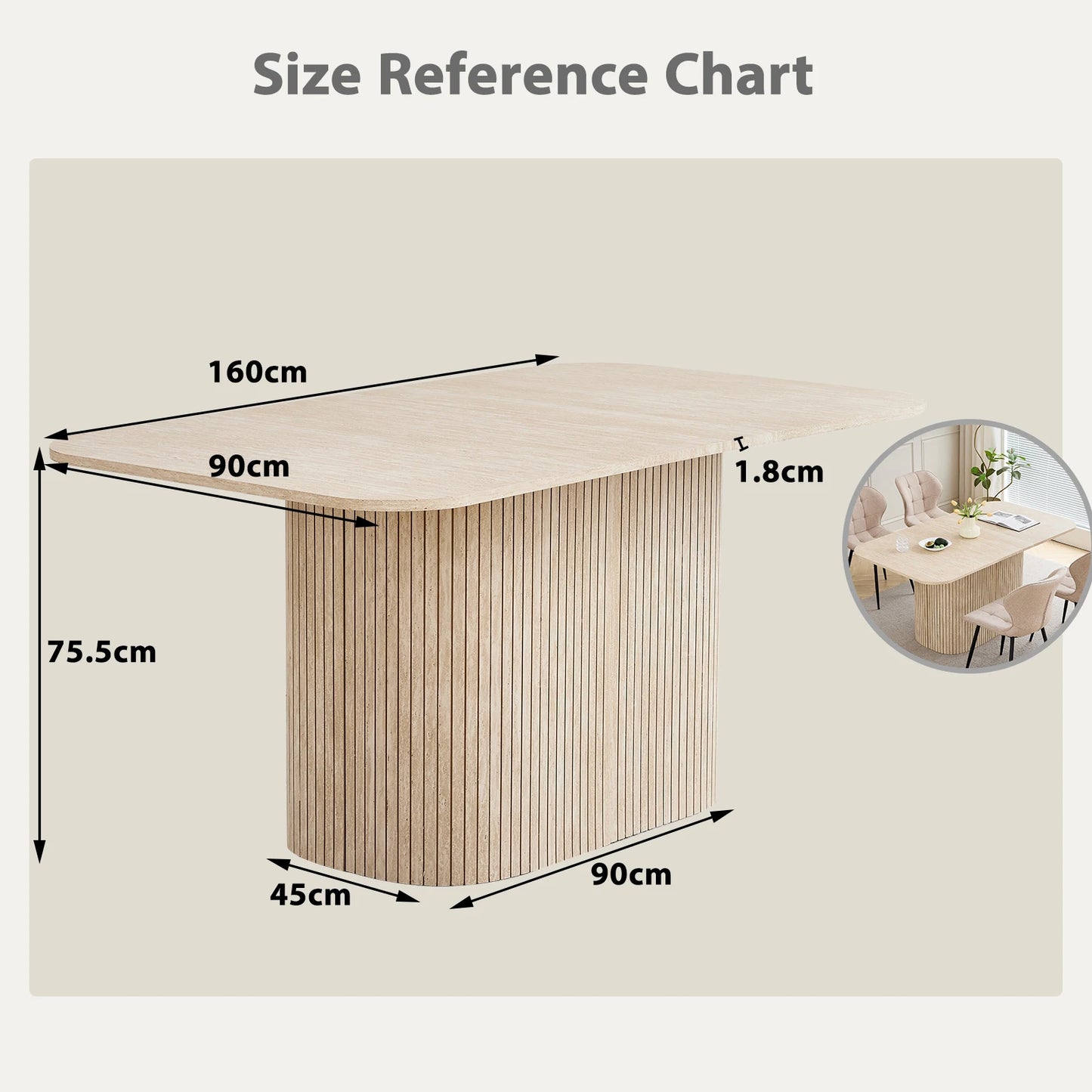 Modern Simple Solid Wood Rectangular Dining Table, Living Room Reading and Leisure Dining Table, for 4-6 People