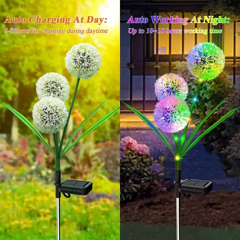 Solar LED Dandelion Lights Outdoor Waterproof LED Lamps dandelions solar garden light Backyard Lawn Landscape Decoration