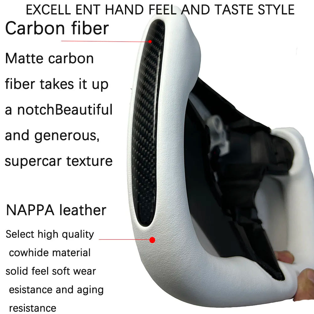  350mm Yoke Handle Steering Wheel With Heating Personalized NAPP Leather Accessories For Tesla Model 3/Y 2018-2022 Y 2022-2024