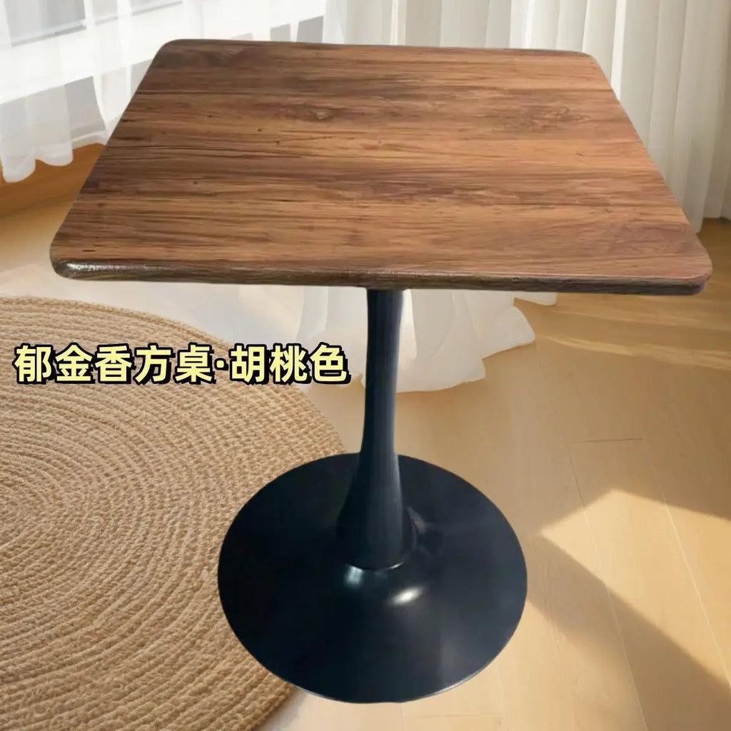 Tulip White Small Round Table Internet Celebrity Reception Negotiation  Balcony  Bedroom  Home  Milk Tea Shop Walnut  Dining