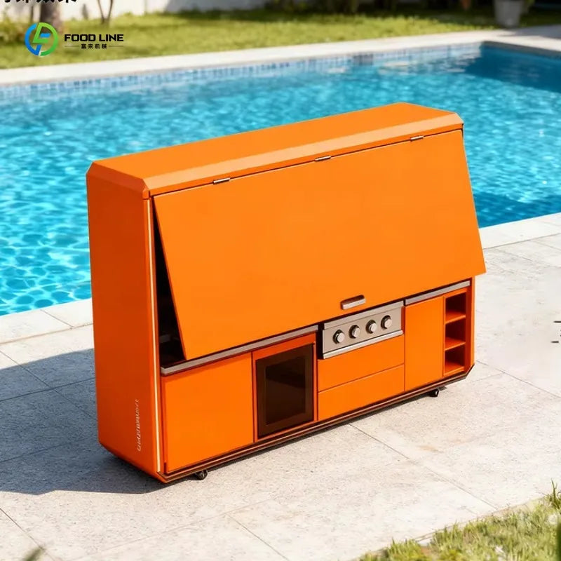 Customized Portable Kitchen Booth Fully Furnished Outdoor Kitchen Set for Shopping Mall