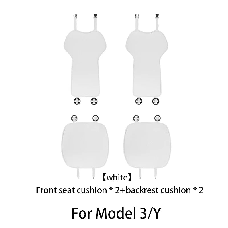 Comfortable Ice Silk Car Seat Covers for Tesla Model Y/3 (2018-2026) | Breathable