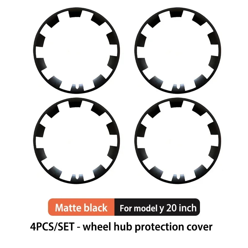 For Tesla Model Y 20 Inch Rim Wheel Hub Protection Patch Protectors ABS Wheel Guard Covers Accessories Auto Exterior 2018-2024