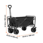 SucceBuy Collapsible Folding Wagon Beach Wagon Cart with All-Terrain Wheels Drink Holders Sports Wagon for Camping Shopping