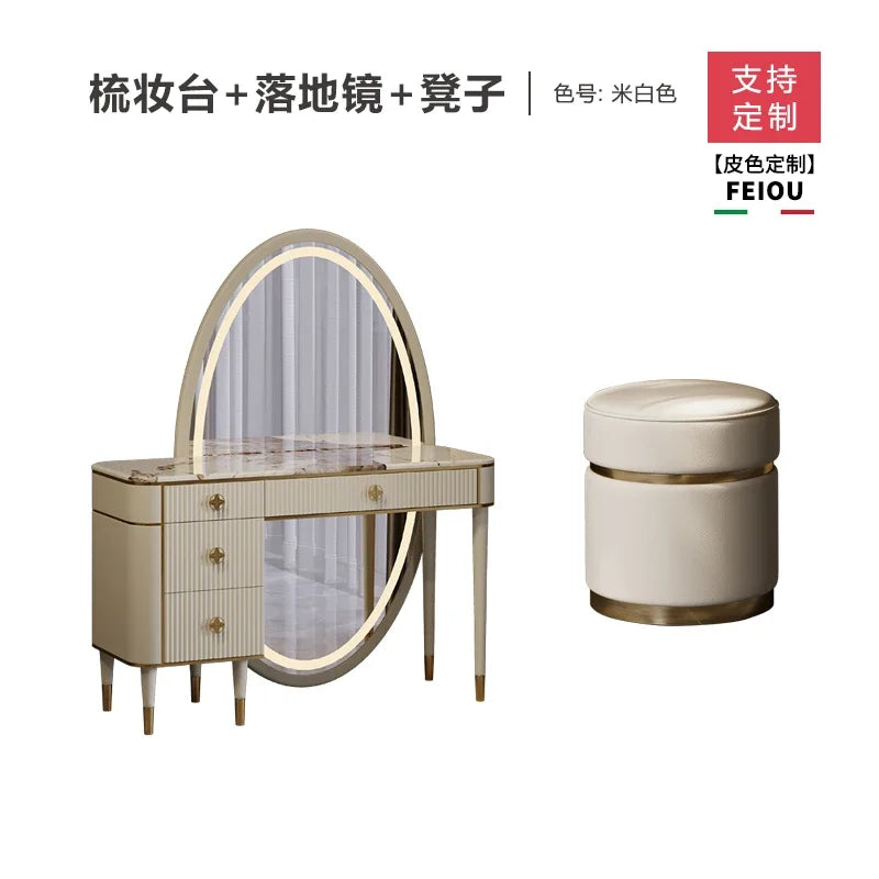 Dresser Bedroom Modern Minimalist Marble Integrated Makeup Table