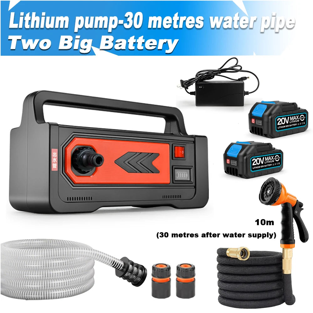 30M Mini Wireless Cordless Water Pump Durable Agricultural Irrigation Car Wash Spraying Home Vegetable Garden Battery Supplies