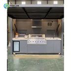 Customized Weatherproof Outdoor Kitchen With Grill Fridge And Stone Top For Home Garden Backyard Party & Commercial Catering Use