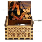 My heart is forever hand-cranked wooden music box, retro UV color printing mini wooden music box gift to my wife