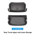 Front & Rear Trunk Storage Box For Tesla Model Y 2024 Double-Deck Luggage Frunk Organizer Box Dustproof Cargo Multi-functional