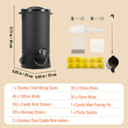 SucceBuy 6.5L 10L Wax Melter for Candle Making Large Electric Wax Melting Pot Easy Pour Spout 9-Level Temperature Control