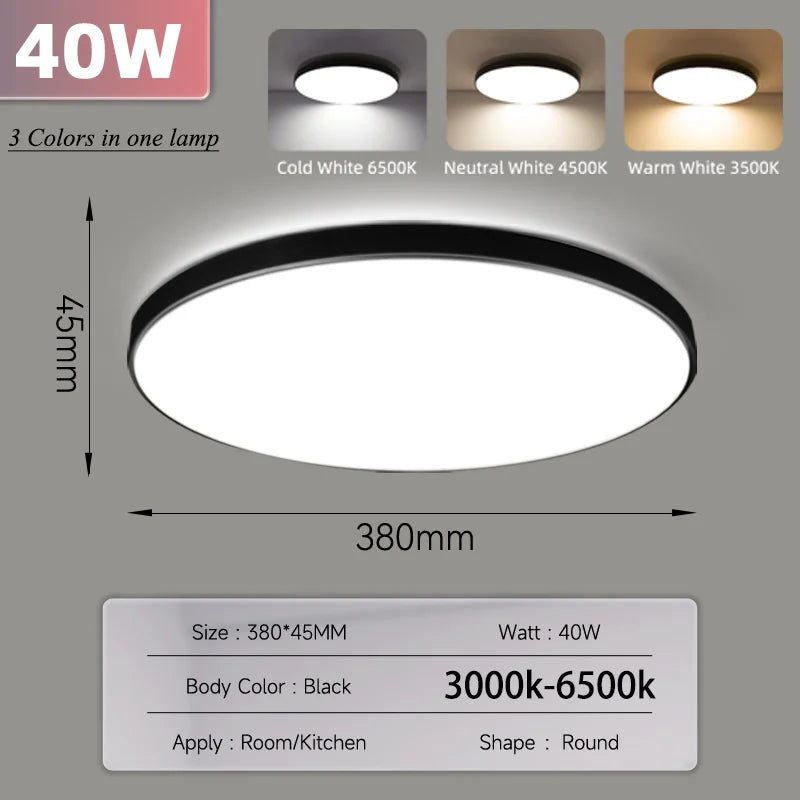 Smart LED Ceiling Light with Remote Control