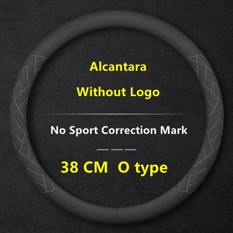 Steering Wheel Cover For Tesla Model 3 Y S X Alcantara 4 Seasons 36-39 CM Diameter Black Car Interior Accessories 2019-2025