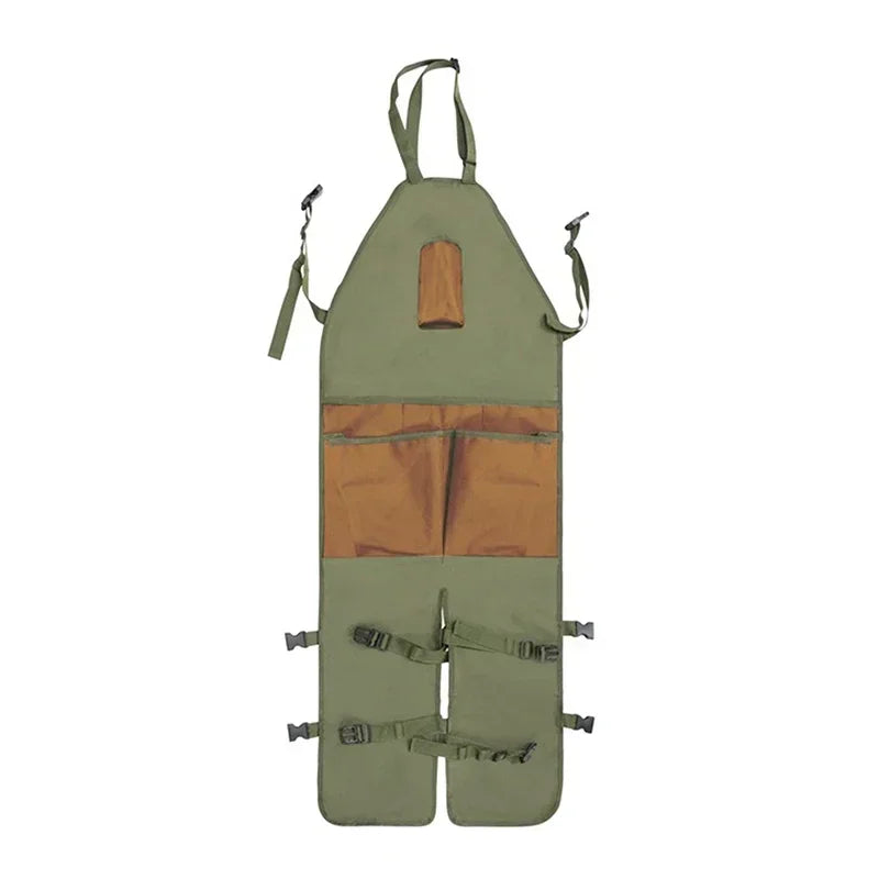 Hot Wear-resistant Oxford Apron For Gardening Work Multiple Pockets For Small Tools Pruning Branches Picking Work Aprons