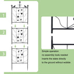 2x Tall Thick Metal Garden Trellis Bird Leaf Grid Panel Support Climbing Trellis