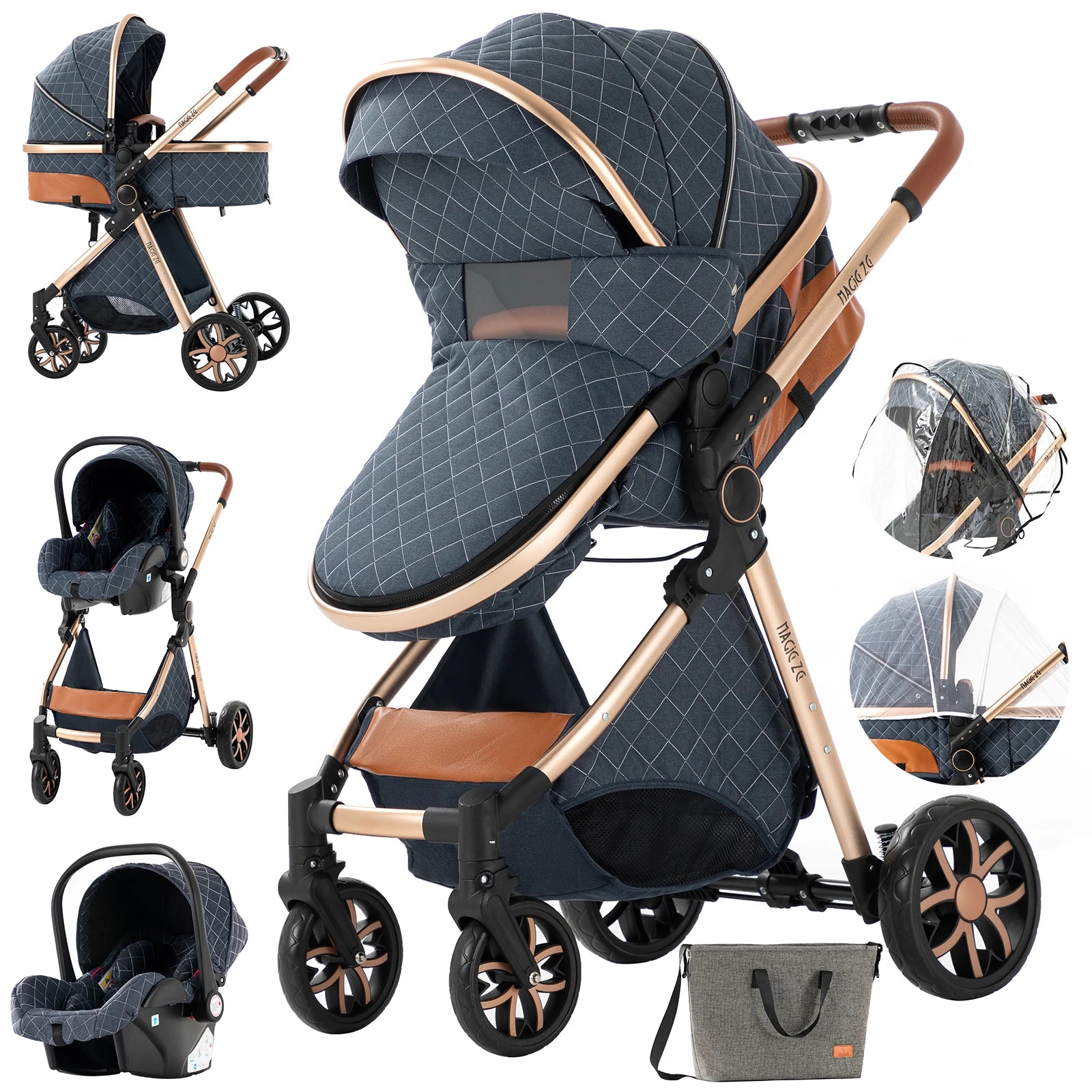 3 In 1 Baby Stroller Baby Cart Baby Accessories Baby Walker Infant Mother-Kids Children Portable Newborn Light Multifunctional
