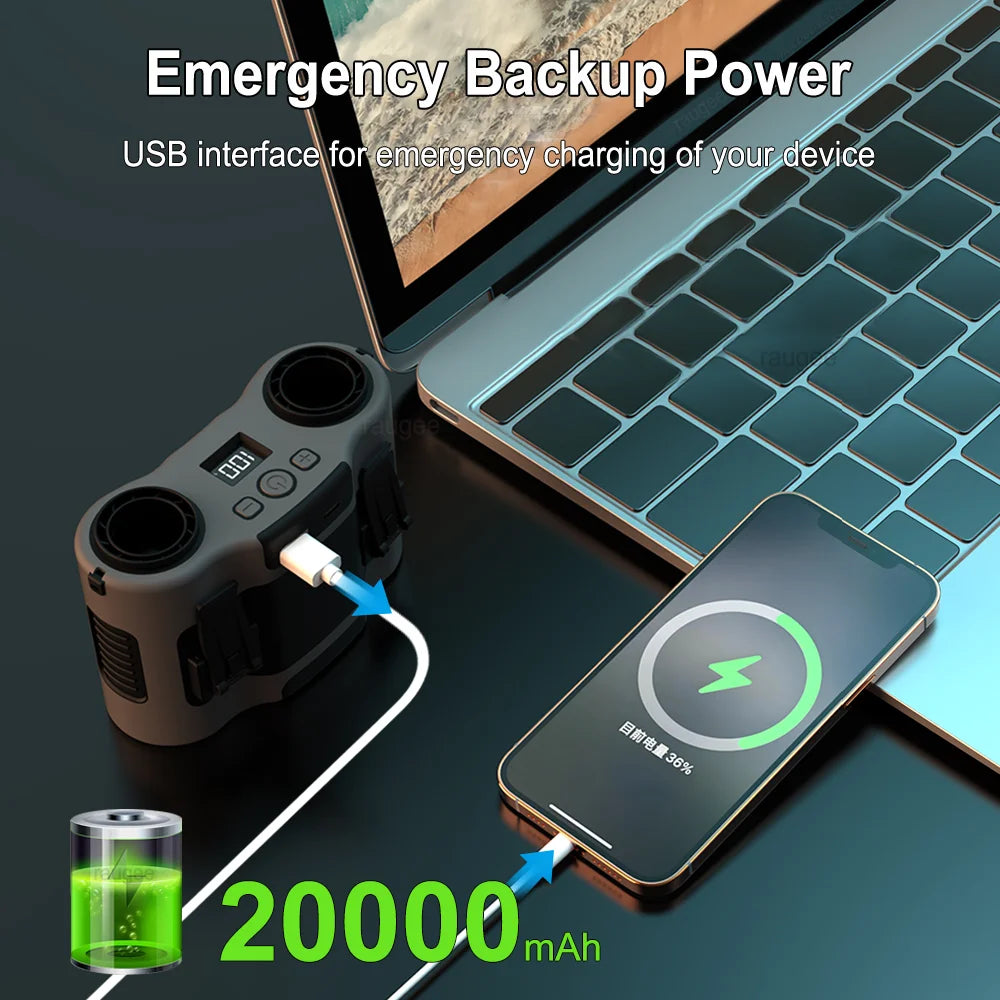 Portable Waist Clip Fan 20000mAh