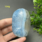 Natural Blue Agate Palm Play Healing Spiritual Meditation Chakra Witchcraft Prayer Energy Feng Shui Home Decor Gift