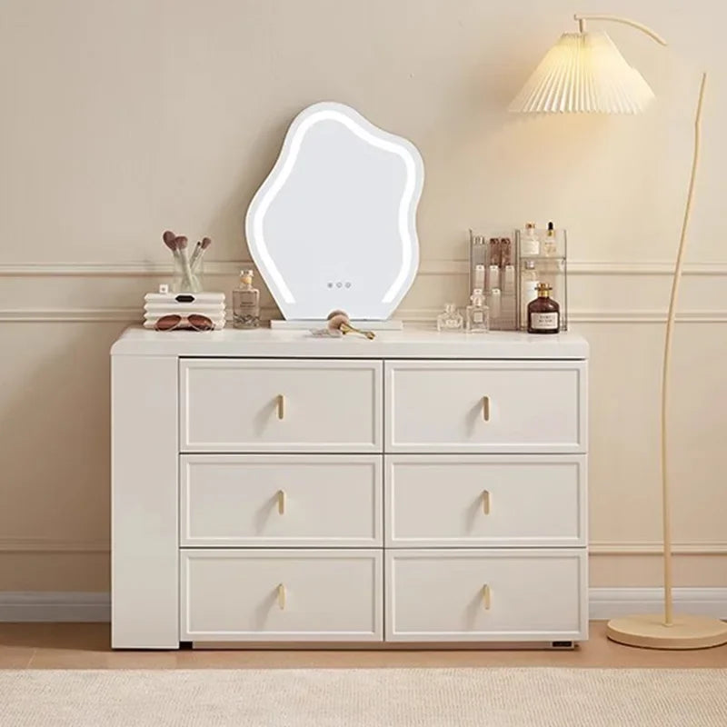 White Chest Drawers Makeup Vanities Unit Beauty Dressers Bedroom Table Desk Mirror Sink Hotel Bathroom Hairstyle Salon Furniture