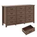 Large Dresser with 12 Drawers for Bedroom, 63'' Long Modern Wood Dresser Chest of Drawers, Storage Cabinet Clothes Organizer