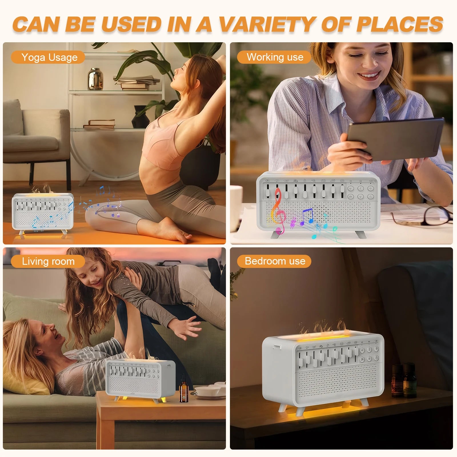 White Noise Sleep Night Light Humidifier Machine LED 3 in 1 Bluetooth Speaker Free Combination of 8 Group Nature Sounds
