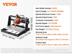 SucceBuy CNC Router Machine 3 Axis GRBL Control Wood Engraving Carving Milling Machine Kit for Wood Acrylic MDF PVC Plastic Foam