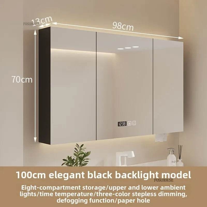 Bathroom Wall Mounted Mirror Cabinet Modern Smart Bathroom Cabinets with Mirror Creative Bathroom Storage Cabinet Home Furniture
