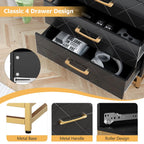 Wooden Dresser for Bedroom, Dressers & Chest of Drawers with 4 Drawer, Wood nightstand for Storage and Organization