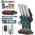 Geevorks 6 Inch Chain Saw Cordless Handheld Pruning Chainsaw Woodworking Electric Saw Cutting Power Tools
