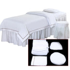 SPA Massage Table Full Cover Sheet Set – Beauty Bedspread with Skirt for Salon & Spa Use