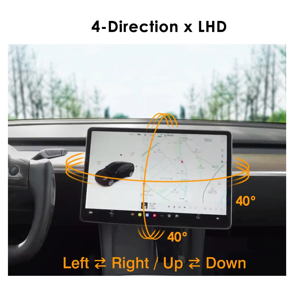 New Reliable for Tesla Screen Rotation Bracket Model 3 Y Accessories GPS Navigation Rotating Holder 4-Direction Swivel Mount Kit