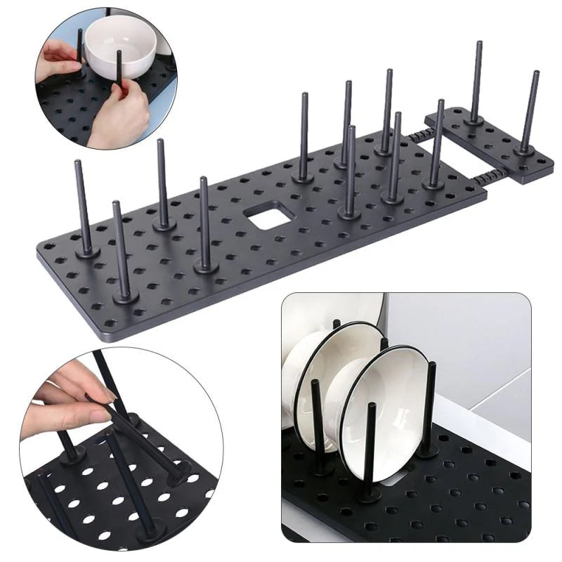 Kitchen Organizer Dish Drying Rack Plates Shelf Removable Plastic Holder Dish Rack Sink Draining Storage Stand Home Accessories
